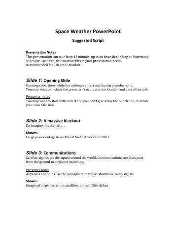 Space Weather PowerPoint - Nasa Reviews