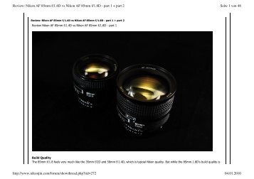 Review: Nikon AF 85mm f/1.4 D vs