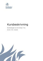 Kursbeskrivning - Specialpedagogiska institutionen - Stockholms ...