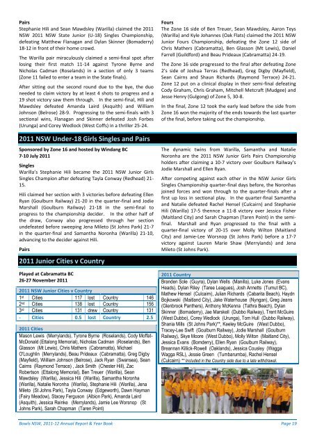 TO DOWNLOAD THE 2012 RNSWBA ANNUAL ... - Bowls NSW