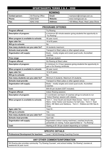 A brief, practical, survival - Office for Recreation and Sport - SA.Gov.au