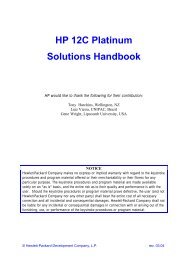 HP 12C Platinum Solutions Handbook