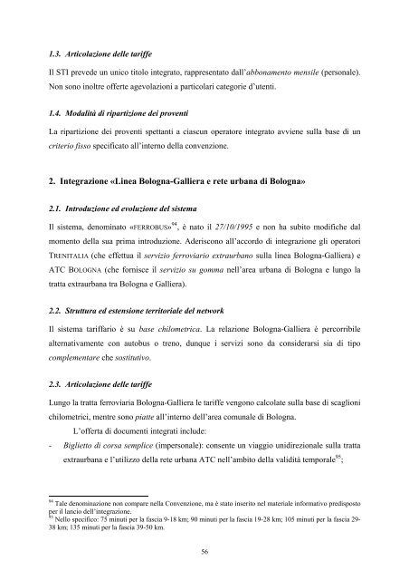 Esperienze di integrazione tariffaria nel trasporto pubblico locale