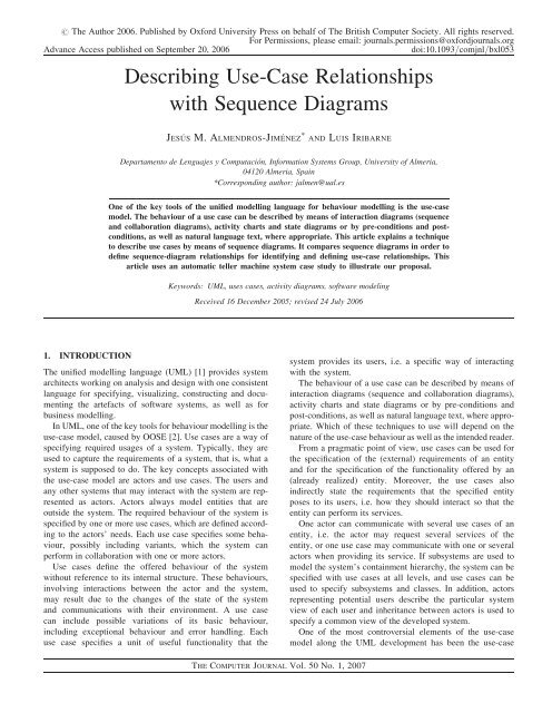 Describing Use-Case Relationships with Sequence Diagrams