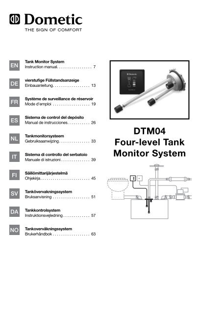 600346029 DTM04 Dometic tank monitor system manual