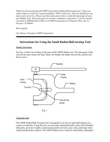 Instructions for Using the Small Radius\Ball turning Tool