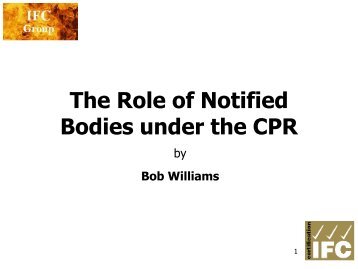 The Role of Notified Bodies under the CPR
