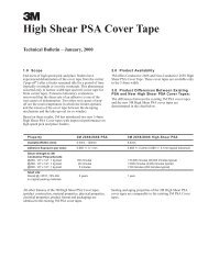 High Shear PSA Cover Tape Technical Bulletin