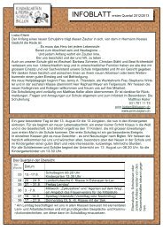 Quartalsinfoblatt 1. Quartal Schuljahr 12/13 - Kindergarten und ...