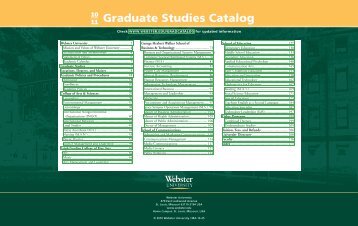 Graduate Studies Catalog - Webster University