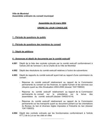 SÃ©ance ordinaire du 22 mars 2004 (pdf) - Ville de MontrÃ©al