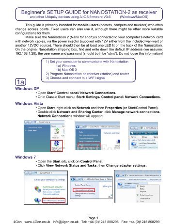 Ubiquiti Nanostation 2 Setup Guide (PDF) - 4Gon