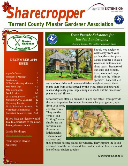 december 2010 issue - Tarrant County Master Gardener Association