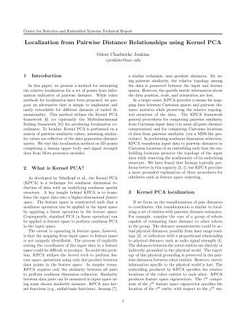 Localization from Pairwise Distance Relationships using Kernel PCA
