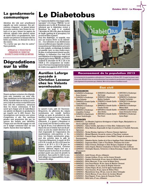 Kiosque d'octobre 2012 - Office municipal de tourisme de Wormhout