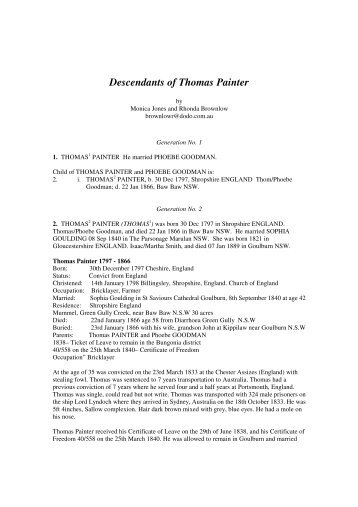 Descendants of Thomas Painter - Gundaroo.info