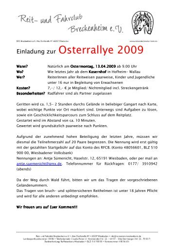 Ausschreibung Osterrallye 09
