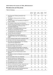 Fragebogen fÃ¼r Vorlesungen - Psychoanalyse