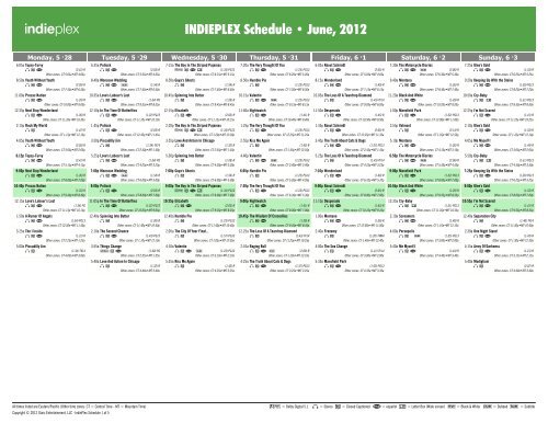 INDIEPLEX Schedule - June, 2012 - Starz