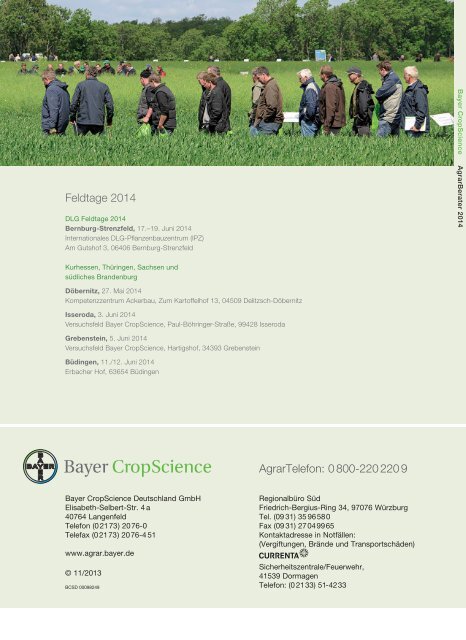 Agrar Berater Frühjahr 2014 - Bayer CropScience Deutschland GmbH