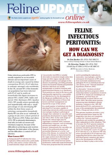 FELINE INFECTIOUS PERITONITIS: - Langford Veterinary Services