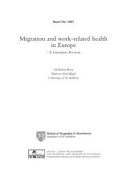Migration and work-related health in Europe â A Literature Review