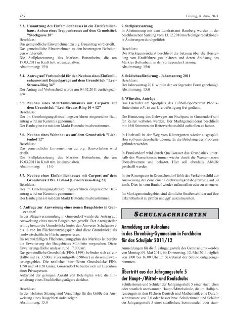 Marktanzeiger vom 08. April 2011 - Buttenheim