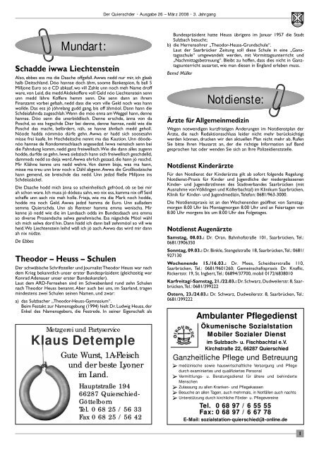 A Zjugend Musizierta œ Im Februar 08 Der Quierschder
