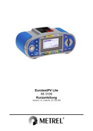 EurotestPV Lite MI 3109 Kurzanleitung - Metrel