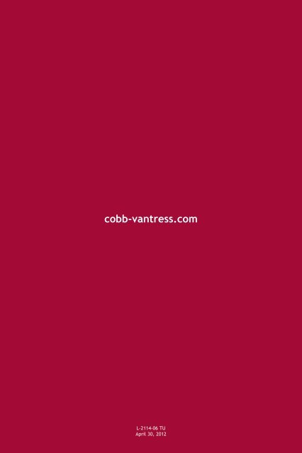 Broyler Performans ve Besin Değerleri - Cobb