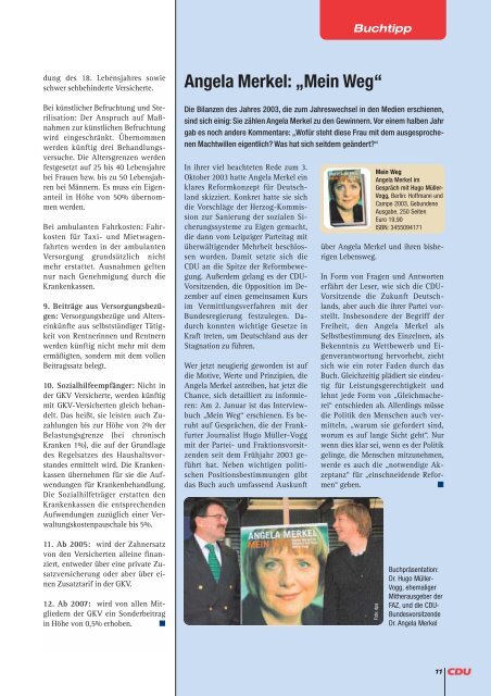 Nr.1 Februar 2004 - CDU-Kreisverband Frankfurt am Main