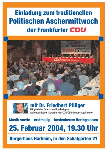 Nr.1 Februar 2004 - CDU-Kreisverband Frankfurt am Main