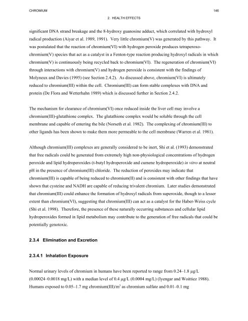 TOXICOLOGICAL PROFILE FOR CHROMIUM - Davidborowski.com