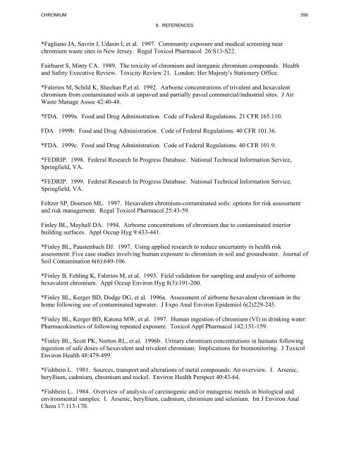 TOXICOLOGICAL PROFILE FOR CHROMIUM - Davidborowski.com