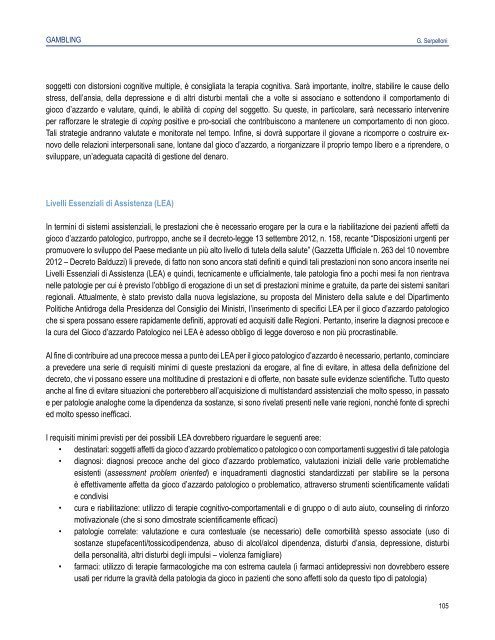 Gambling - manuale per i dipartimenti delle dipendenze - CesDop