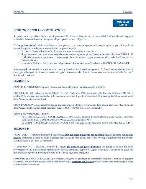 Gambling - manuale per i dipartimenti delle dipendenze - CesDop