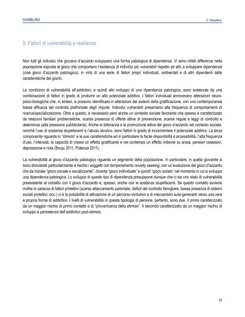 Gambling - manuale per i dipartimenti delle dipendenze - CesDop