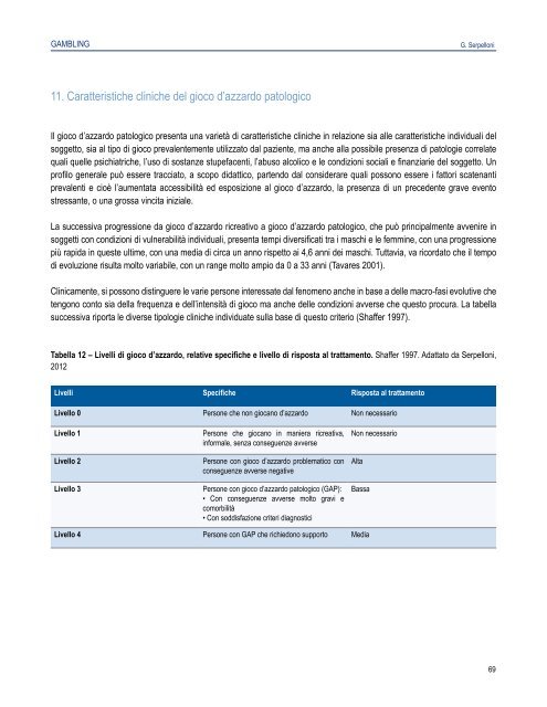 Gambling - manuale per i dipartimenti delle dipendenze - CesDop