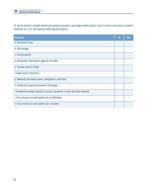 Gambling - manuale per i dipartimenti delle dipendenze - CesDop