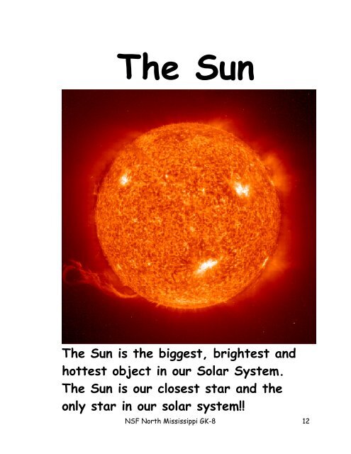 Planets around the Sun - The Center for Mathematics and Science ...