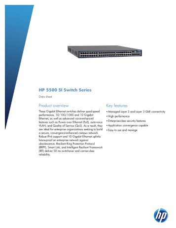 HP 5500 SI Switch Series Datasheet - CurveSales.com