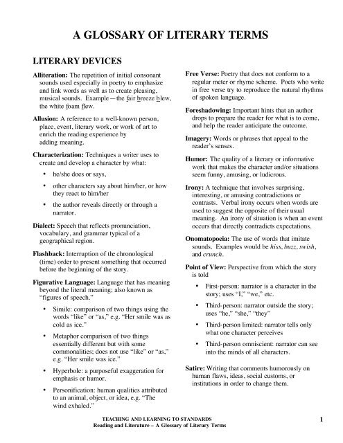 literary terms dissertation
