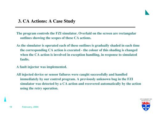 Coordinated Atomic Actions and System Fault Tolerance