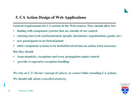 Coordinated Atomic Actions and System Fault Tolerance