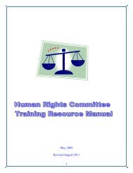 Human Rights Committee Training Resource Manual