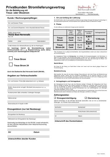 Privatkunden Stromlieferungsvertrag - Stadtwerke Bad Herrenalb ...