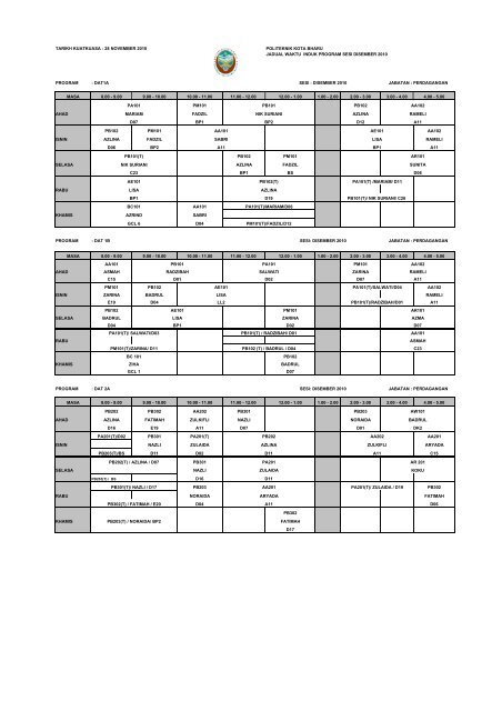 28 november 2010 jadual waktu induk program sesi disember 2010 ...