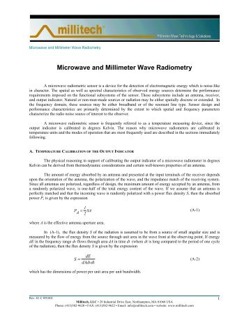 Microwave and Millimeter Wave Radiometer - Millitech