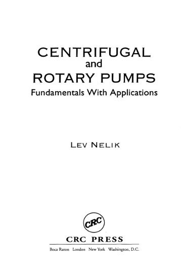 Centrifugal and Rotary Pumps: Fundamentals with Applications