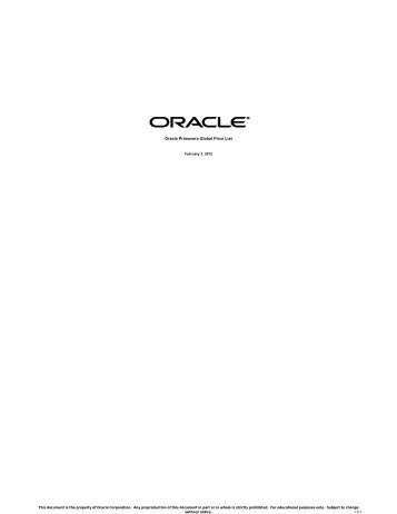 Oracle Primavera Price List